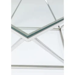 KARE DESIGN Couchtisch CRISTALLO 45 x 80 cm Edelstahl/Glas weiß