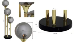 KARE DESIGN Retrofit Stehlampe AL CAPONE TRE 82 cm goldfarbig