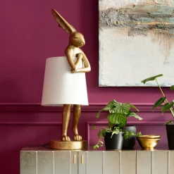 KARE DESIGN Retrofit Tischlampe ANIMAL RABBIT 88 cm goldfarbig