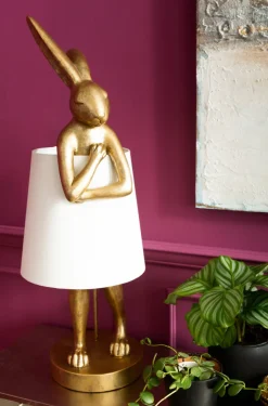 KARE DESIGN Retrofit Tischlampe ANIMAL RABBIT 88 cm goldfarbig