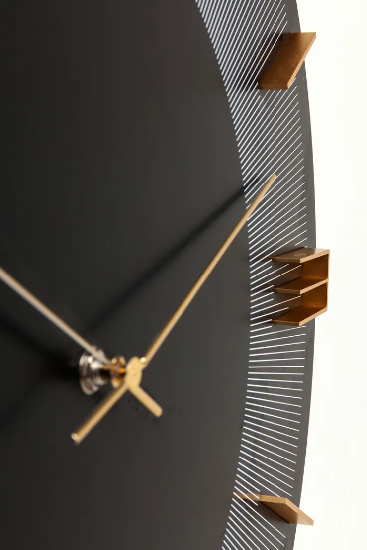 KARE DESIGN Wanduhr LEONARDO Ø 49 cm schwarz/goldfarbig