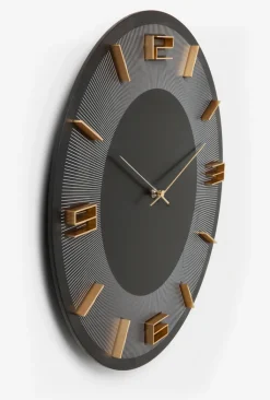KARE DESIGN Wanduhr LEONARDO Ø 49 cm schwarz/goldfarbig