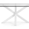 Kave Home Esstisch ARGO 160 x 90 cm weiß /Klarglas