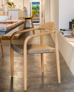 Kave Home Stapelstuhl Garten NINA 4er Set braun