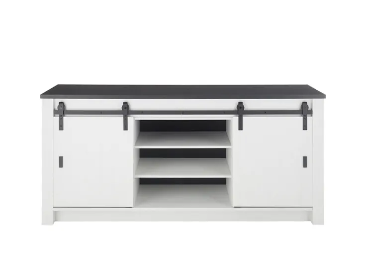 Küche Spültisch SHERWOOD ca. 201 x 93 x 64 cm Pinie Weiss Dekor