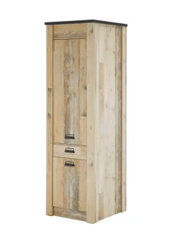 Küche Stauraumschrank SHERWOOD ca. 62 x 201 x 64 cm Old Style hell Dekor
