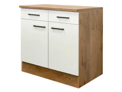 QUARTIER Küchen Unterschrank AVILA V Eiche /weiß matt