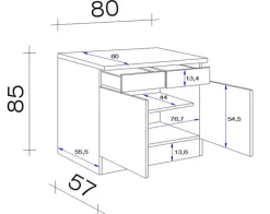 QUARTIER Küchen Unterschrank AVILA V Eiche /weiß matt