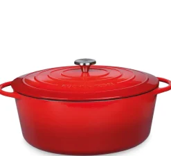 KÜCHENPROFI Bratentopf PROVENCE 33 cm oval Gusseisen rot