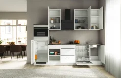 QUARTIER Küchenzeile PETE Weiß Matt/Weiß Caledonia Dekor ca. 280x234x60 cm