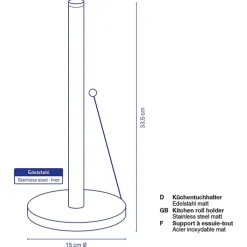 kela Küchenrollenhalter ROLLO 33,5 cm Edelstahl silberfarbig