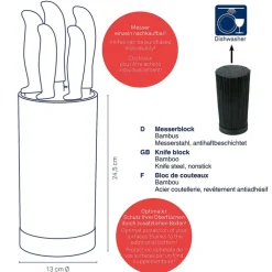 kela Messerblock-Set ACIDA 6-teilig Bambus