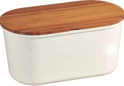 KESPER Brotbox mit Schneidebrett weiß/Bambus