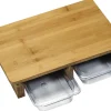 KESPER Schneidebrett mit 2 Auffangschalen Bambus
