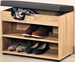 KESPER Schuhschrank mit Sitzkissen 60 x 45 x 30 cm braun/grau