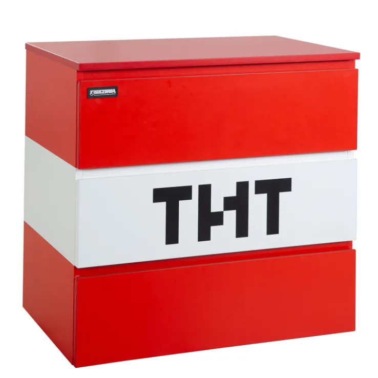 Kinder-Kommode MINECRAFT 80 cm rot/ weiß/ schwarz