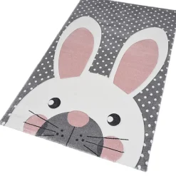 Kinder Kinderteppich PASTEL KIDS HASE 120 x 170 cm grau