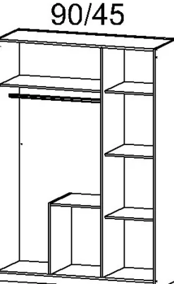 QUARTIER Kleiderschrank ALVARA 136 x 197 cm Alpinweiß NB