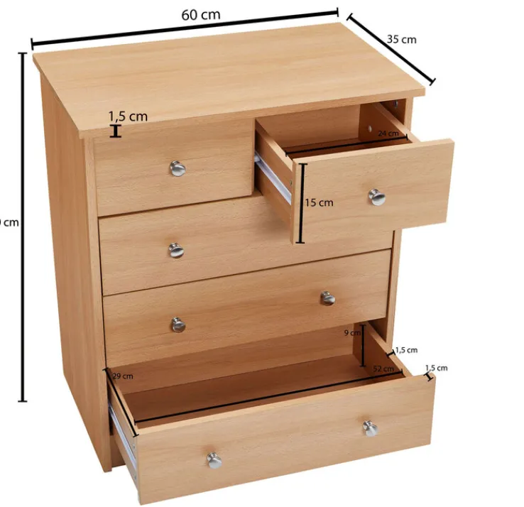 Kommode 60 x 70 cm Buche