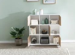 Kommode 89 x 91 cm weiß/ braun