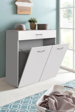 QUARTIER Kommode 80 x 98 x 40 cm Holznachbildung weiß