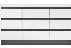 Kommode AMALIA 161x93 cm Alpinweiß/Anthrazit