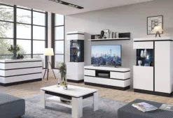 Kommode AMALIA 161x93 cm Alpinweiß/Anthrazit