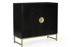 QUARTIER Kommode ARAS Holz 85 x 80 cm schwarz/goldfarbig