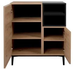 Kommode NOLA 80 x 90 cm Artisan Oak/schwarz