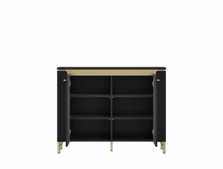 QUARTIER Kommode NORICA 110,4x87,3 cm schwarz matt