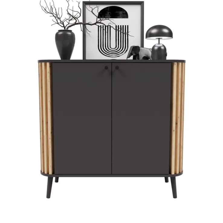 Kommode PURE 92 x 88 cm grau-Dekor/Eiche-Dekor