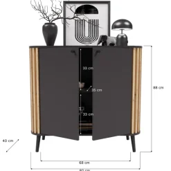 Kommode PURE 92 x 88 cm grau-Dekor/Eiche-Dekor