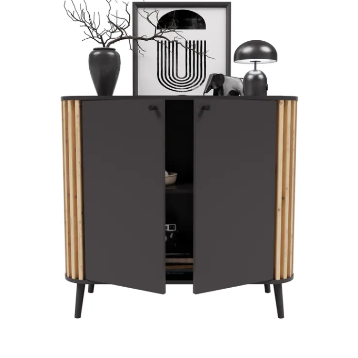 Kommode PURE 92 x 88 cm grau-Dekor/Eiche-Dekor