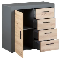 Kommode ROLAND 1T4S grau/ braun