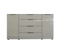 Kommode SANTORIN 180 x 99 cm Sandgrau/Glasfront Sandgrau