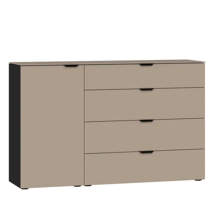 QUARTIER Kommode TYPE XV schwarz/ beige