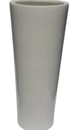 Konische Bodenvase /Vase aus Keramik H 70 /Ø 29 Weiß glänzend