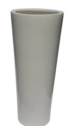 Konische Bodenvase /Vase aus Keramik H 55 /Ø 24 Weiß glänzend