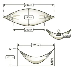 LA SIESTA Hängematte Einzel MODESTA 300 cm Volcano