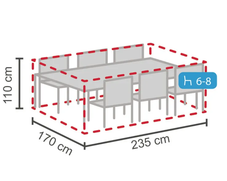 LC WHOLESALER Schutzhülle für Gartentisch