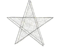 LED Weihnachtsstern 20 cm silberfarbig