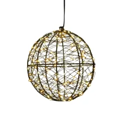 LED-Kugel ANNA, Lichtobjekt, Metall, 18 cm Schwarz, Outdoor