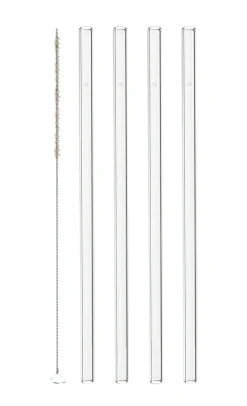 LEONARDO Glastrinkhalme 5-teilig klar
