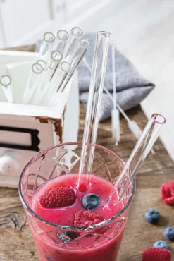 LEONARDO Glastrinkhalme 5-teilig klar