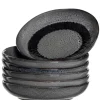 LEONARDO Suppenteller MATERA 6er Set 20,7 cm Keramik anthrazit
