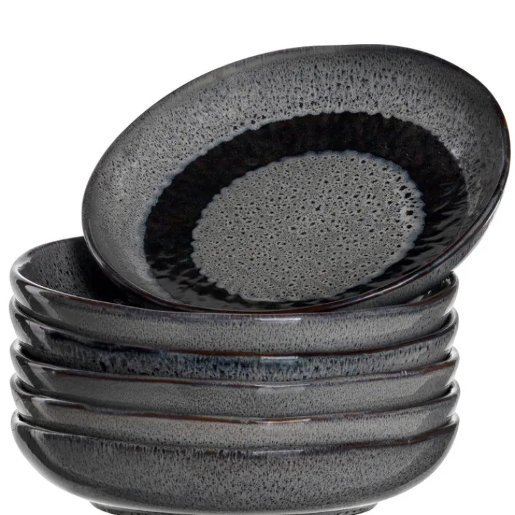 LEONARDO Suppenteller MATERA 6er Set 20,7 cm Keramik anthrazit