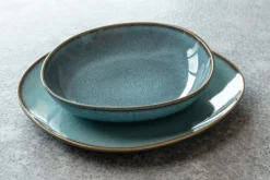 like. Schale flach LAVE GLACÉ 27 cm türkis