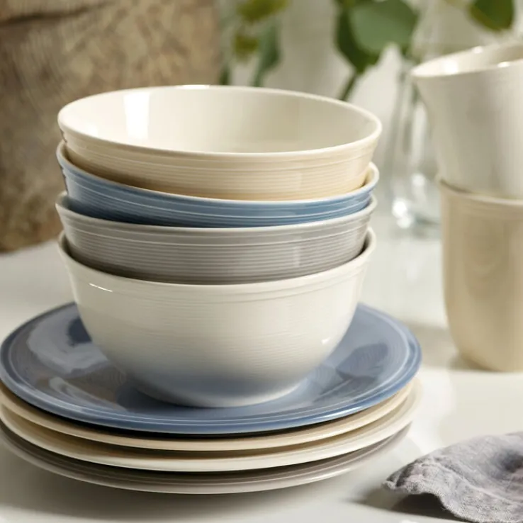 like. Suppenteller COLOR LOOP SAND 23,5 cm Porzellan beige