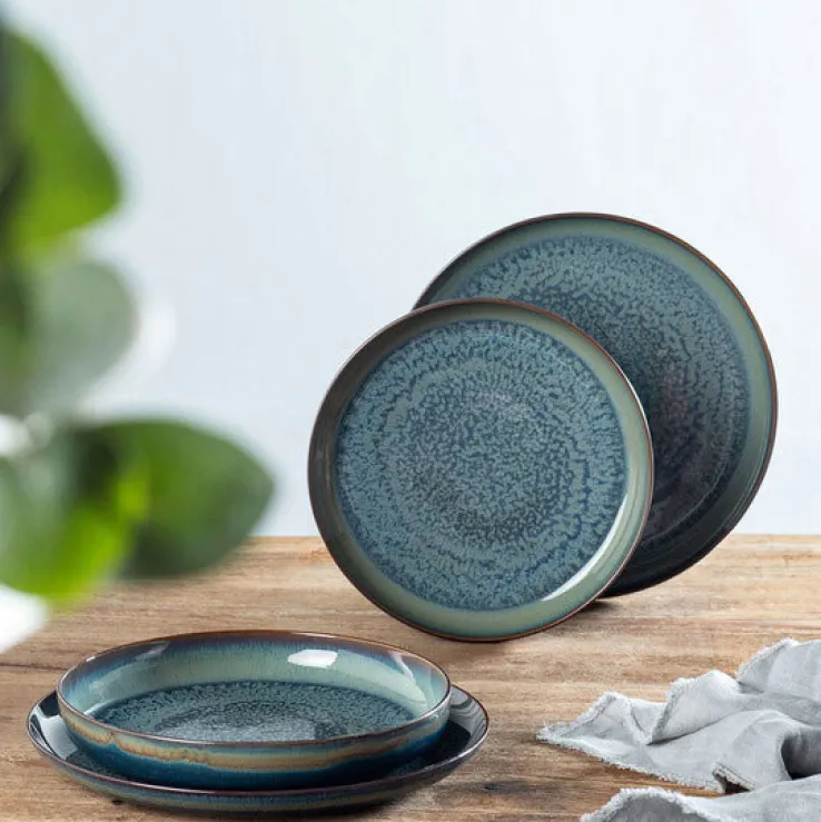 like. Tafelservice CRAFTED BREEZE 4-teilig grün/ braun