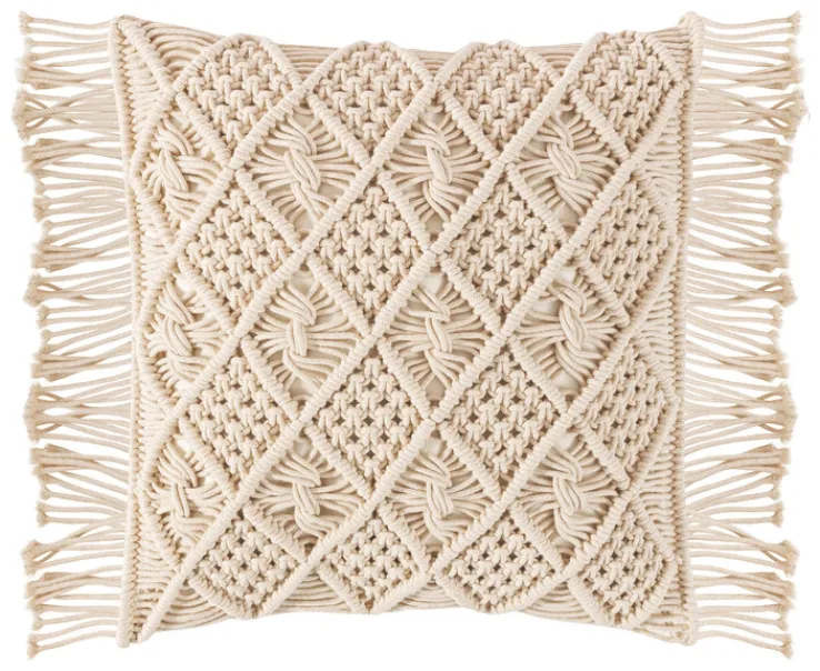 MAGMA Kissenhülle MARA MAKRAMEE 40 x 40 cm beige